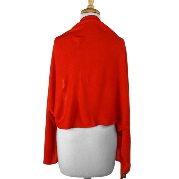 Red Scarf Shawl Shrug Button Up Style for Casual or Evening 60"x22" - Hey Viv - Picture 3 of 5